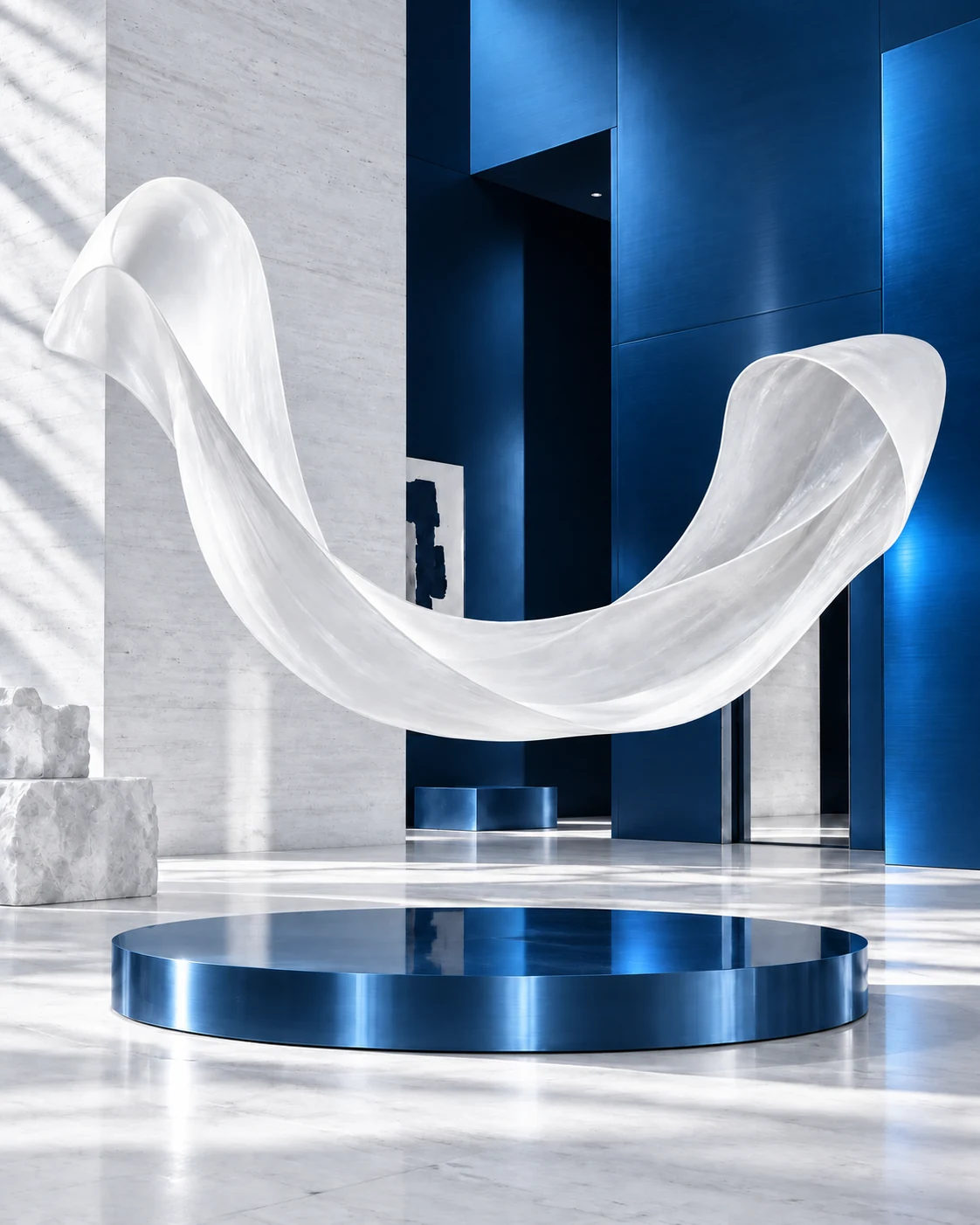 Abstract porcelain installation, editorial artwork